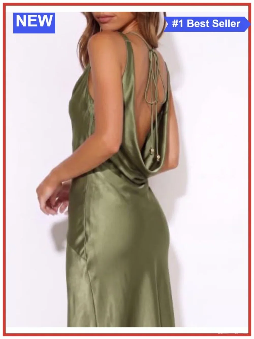 Satin Backless Formal Maxi Dress for Women Wedding Guest Elegant Sleeveless
